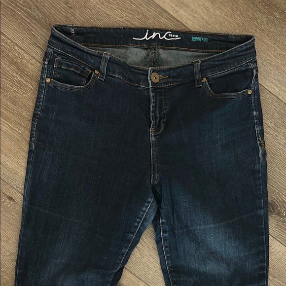 INC International Concepts Blue Skinny Curvy Fit Jeans 10L Tall - Picture 2 of 10